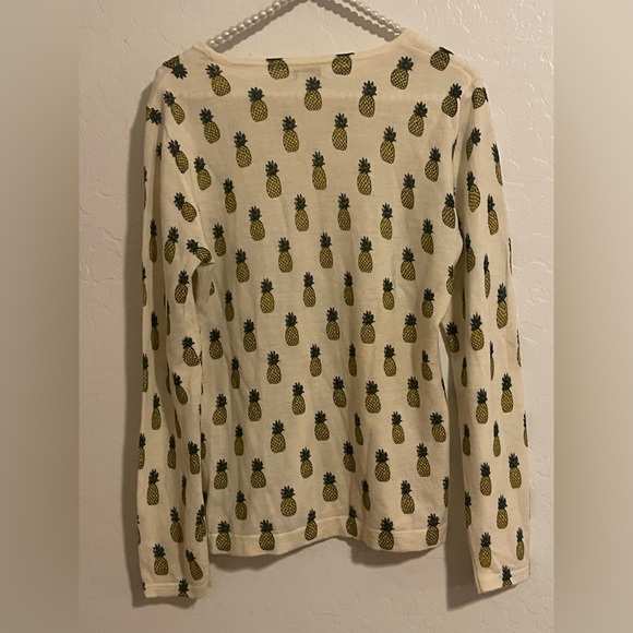 Garnet Hill Pineapple Pattern Sweater - Cream - Picture 5 of 5